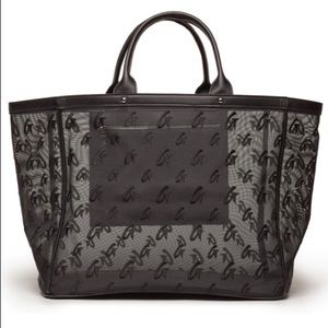 New Glam-Aholic Monogram Mesh Tote Black